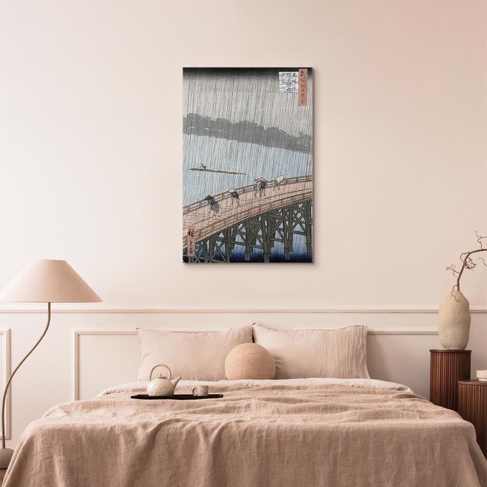 Leinwandbild - Utagawa Hiroshige – Sudden Shower over Shin-Ohashi Bridge and Atake