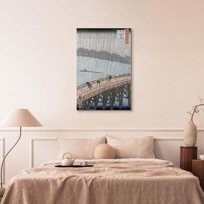 Leinwandbild - Utagawa Hiroshige – Sudden Shower over Shin-Ohashi Bridge and Atake