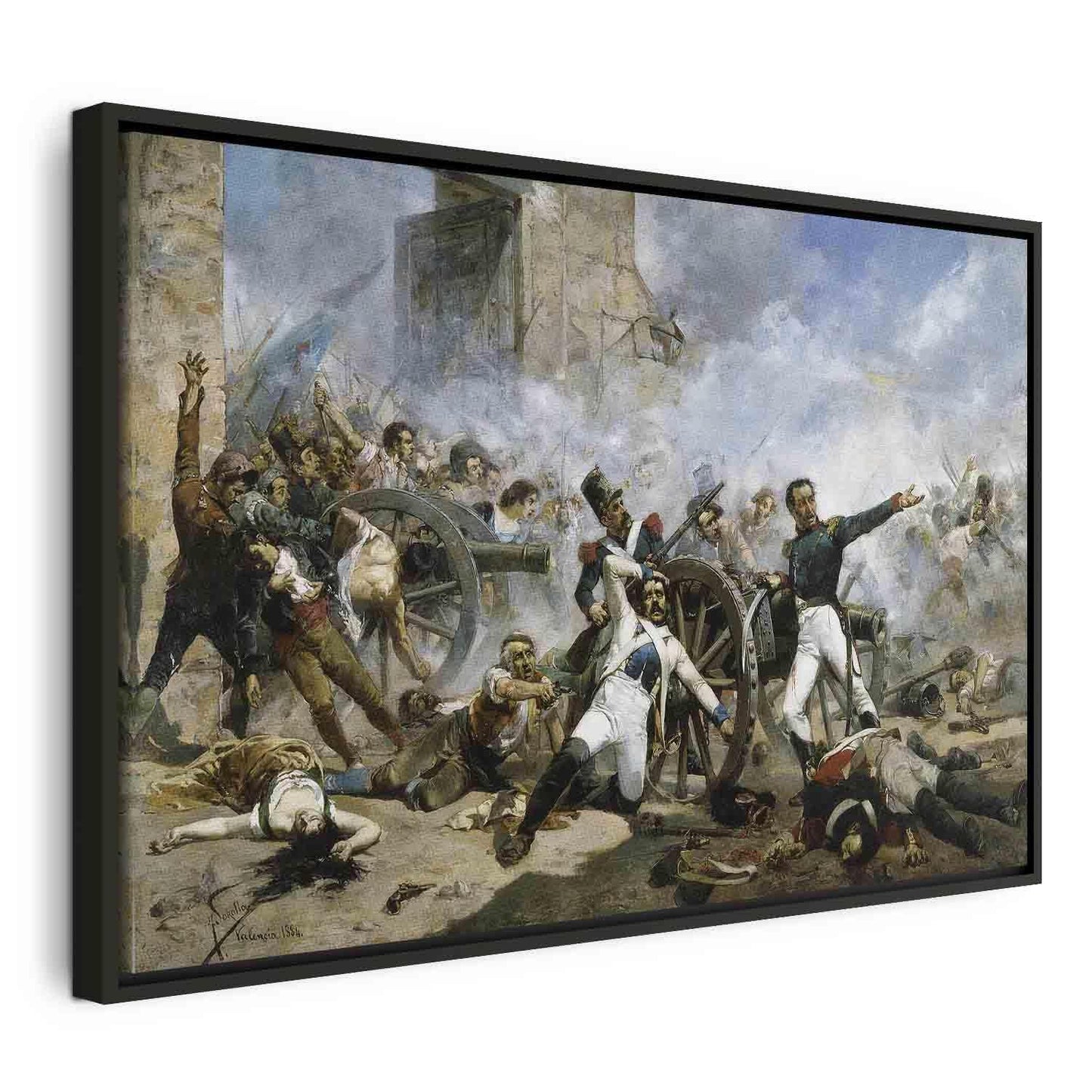 Leinwandbild - Joaquín Sorolla y Bastida – The death of Pedro Velarde y Santillán during the defence of the Monteleon Artillery Barracks