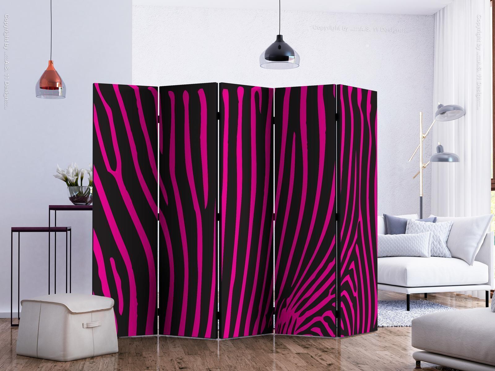 Paravent - Zebra pattern (violet) II Artgeist
