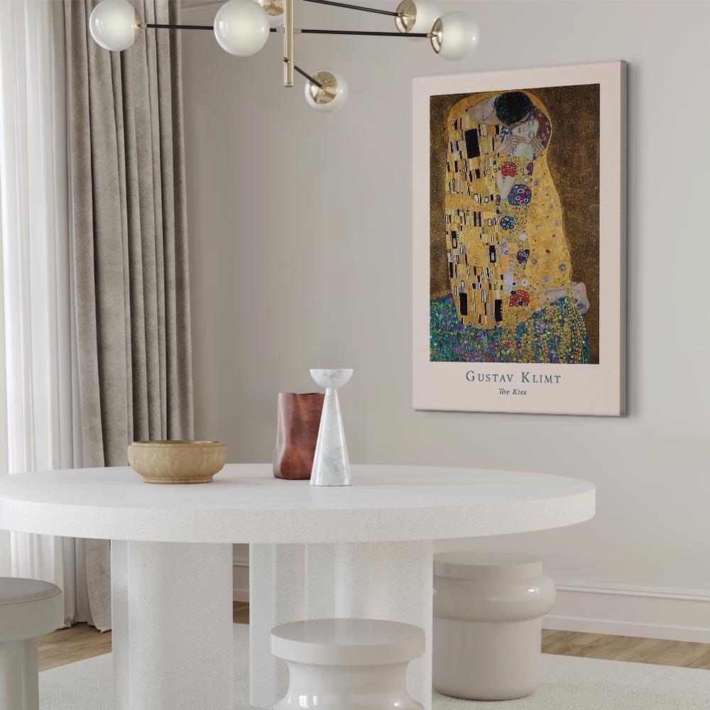 Leinwandbild - Gustav Klimt - The Kiss (1 Part) Vertical