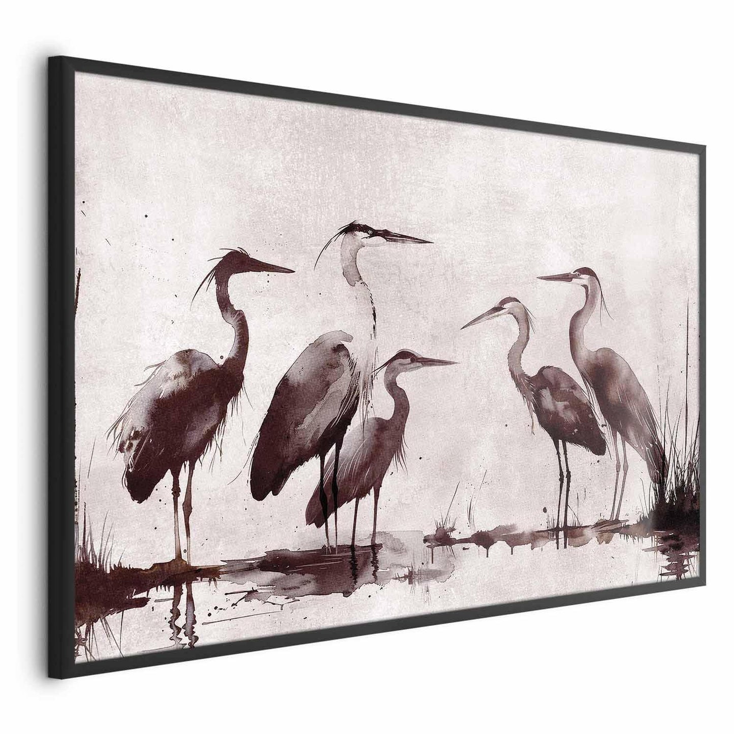Poster - Herons Painted in Ink Artgeist
