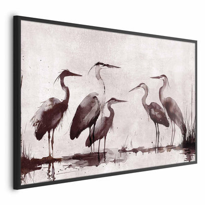 Poster - Herons Painted in Ink Artgeist