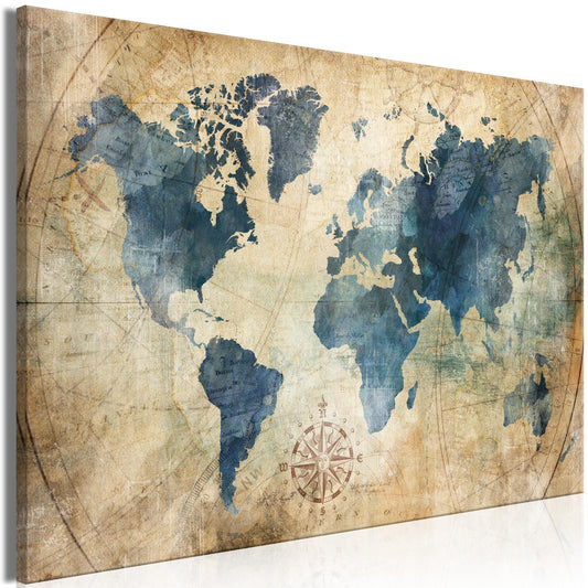 Leinwandbild - Retro Map (1 Part) Wide Artgeist