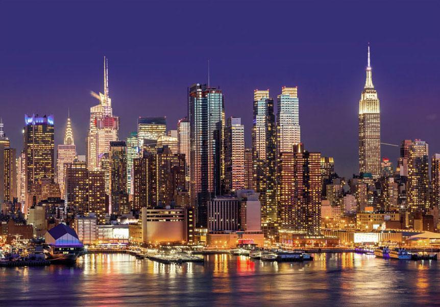 Fototapete „New York bei Nacht“ – Die Stadt, die niemals schläft