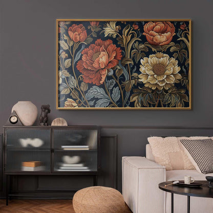 Poster - Tapestry Large Retro Flowers