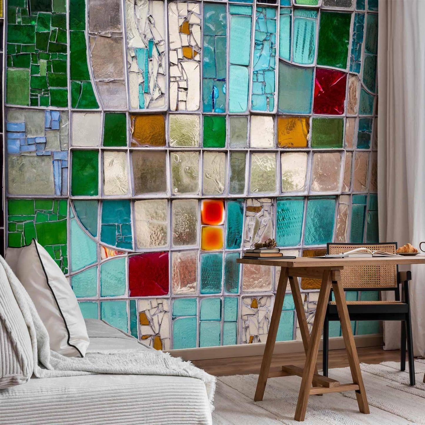 Fototapete - Sapphire Stained Glass