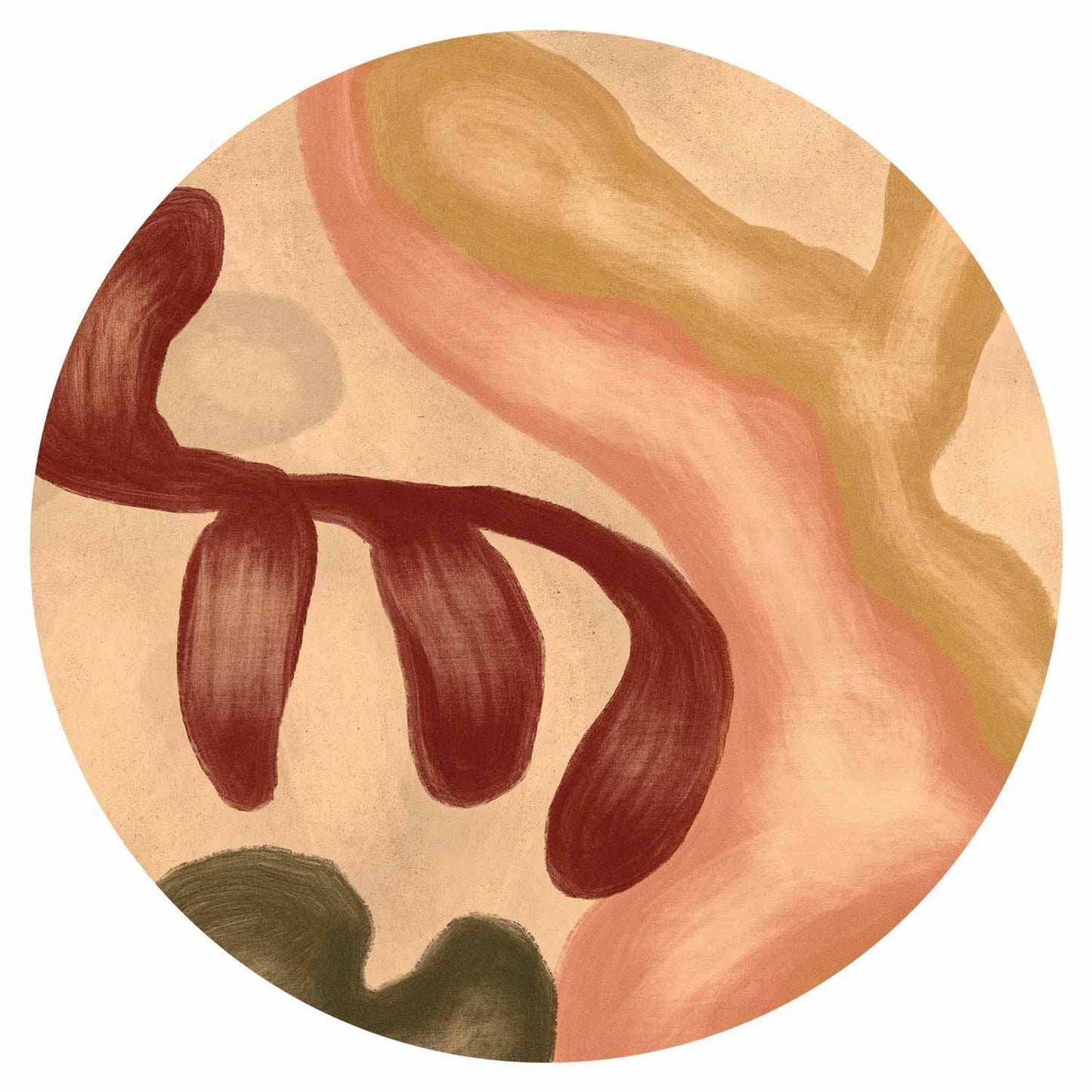 Runde Fototapete - Colorful shapes – worn-out figures in lime wash technique