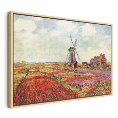 Leinwandbild - Claude Monet – Tulip Fields with Windmill