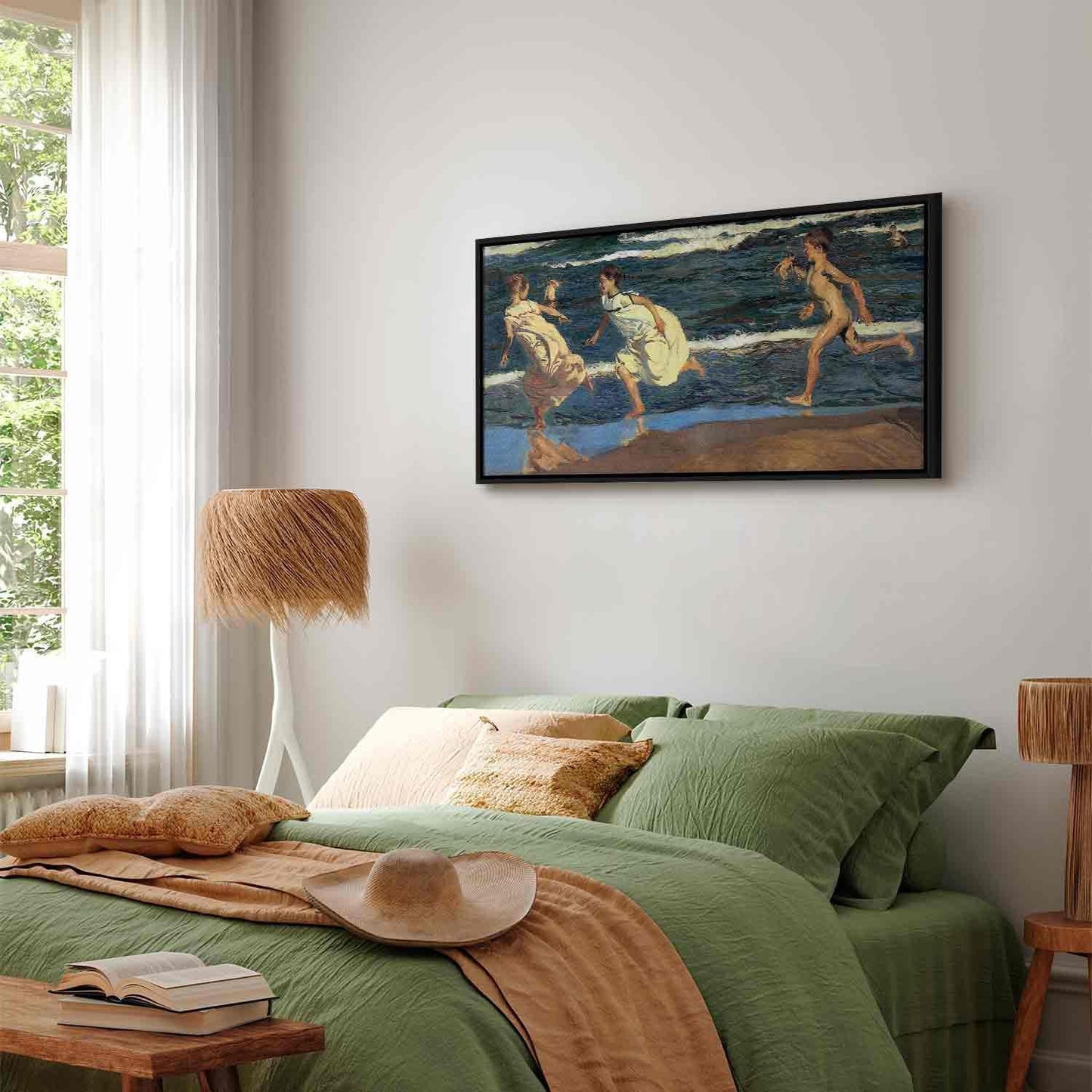 Leinwandbild - Joaquín Sorolla y Bastida – Running along the Beach