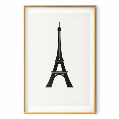 Poster - Eiffel Tower Simple Black-and-White Graphic
