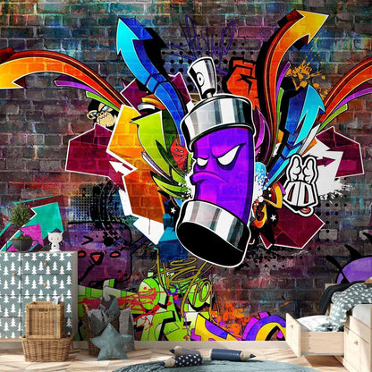 Fototapete - Graffiti: Colourful attack