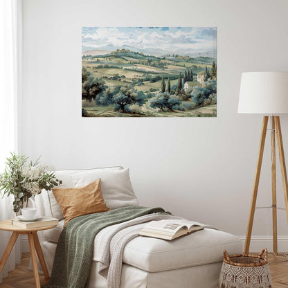 Poster - Landscape with Sunny Green Fields Artgeist