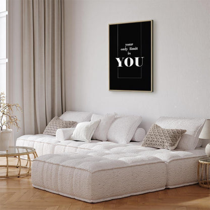 Leinwandbild - Key to Success (1-part) - Black and White English Inscriptions