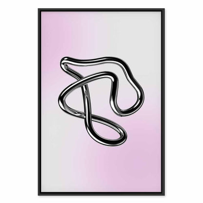 Leinwandbild - Silver Intricacies - Fluid Metallic Figure on a Gradient Background