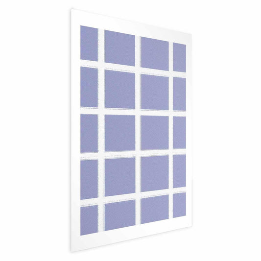 Poster - White Lines - a grid with large gaps on a blue background