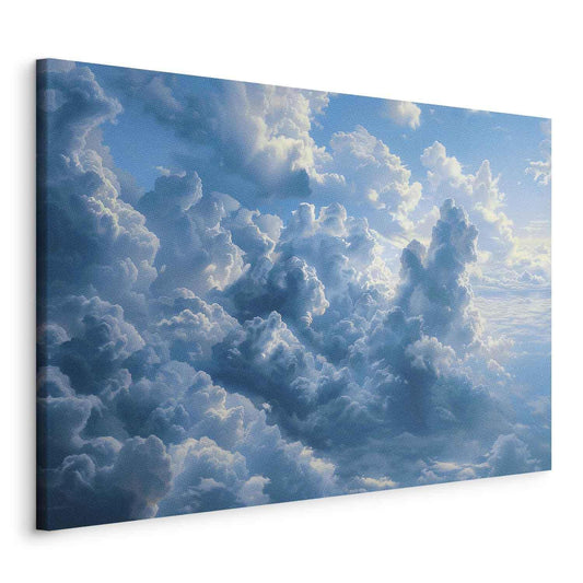 Leinwandbild - Ocean in the Air: Waving Clouds Reflecting Morning Light Artgeist