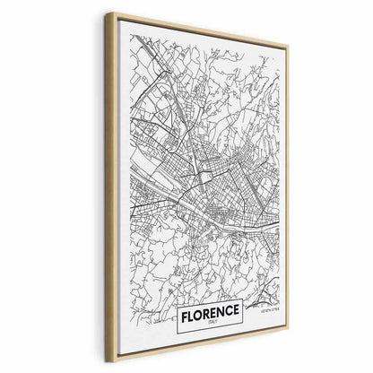 Leinwandbild - Florence Map (1 Part) Vertical