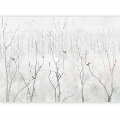 Fototapete Winterwald – Stille Schönheit verschneiter Natur