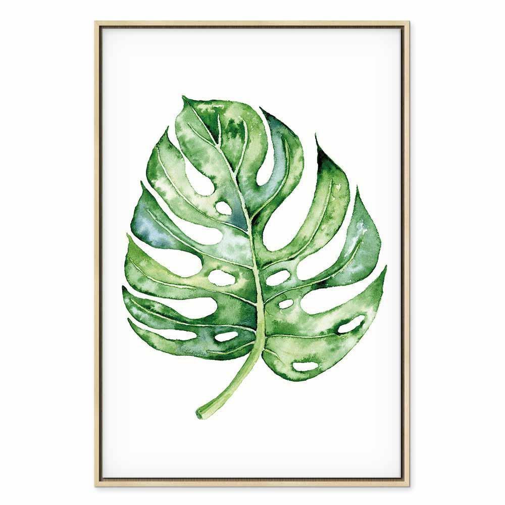 Leinwandbild - Watercolor Monstera (1 Part) Vertical
