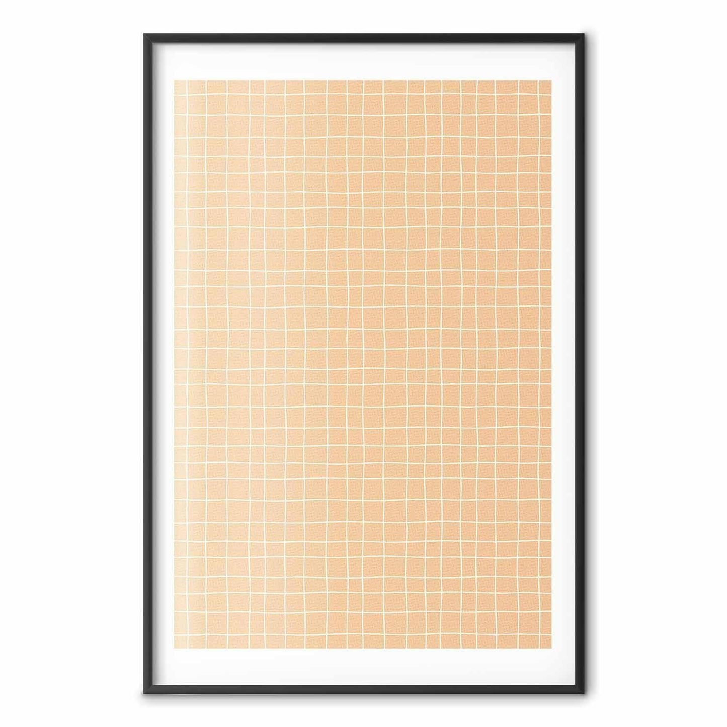 Poster - Lines and Noise - a wavy grid in shades of orange