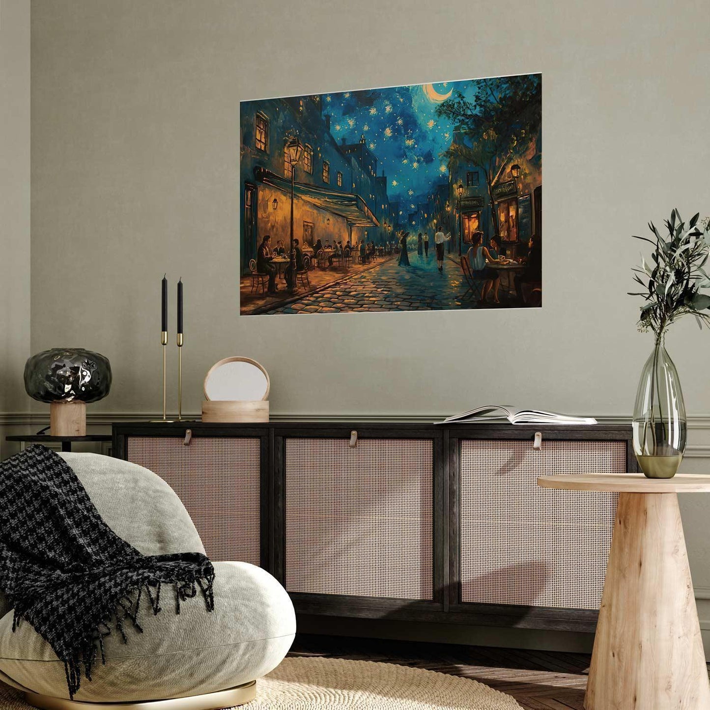 Poster - Paris street – a painting inspired by Vincent van Gogh's style