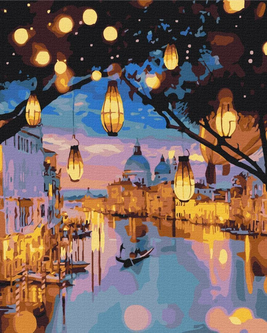 Malen nach Zahlen - Lanterns in Venice