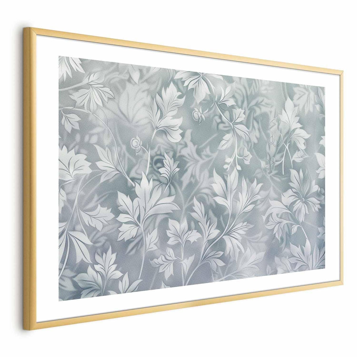 Poster - Worn Floral Patterns in Muted Turquoises Artgeist
