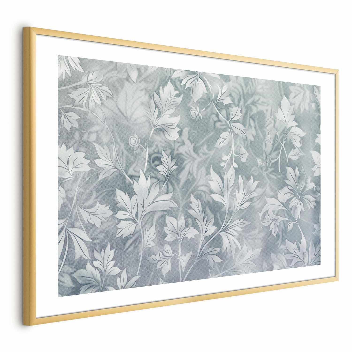 Poster - Worn Floral Patterns in Muted Turquoises Artgeist
