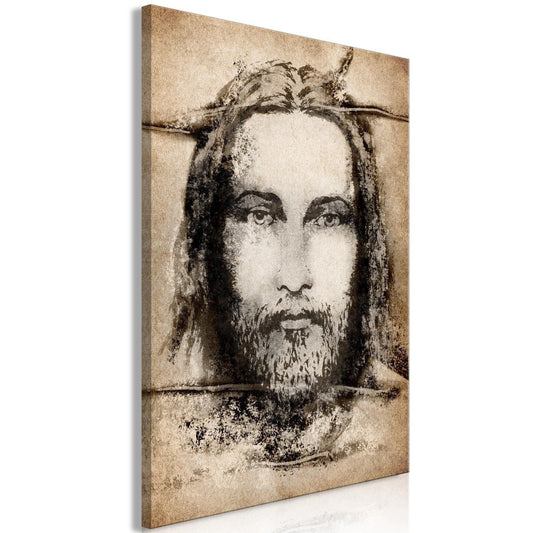 Leinwandbild - Shroud of Turin in Sepia (1 Part) Vertical Artgeist