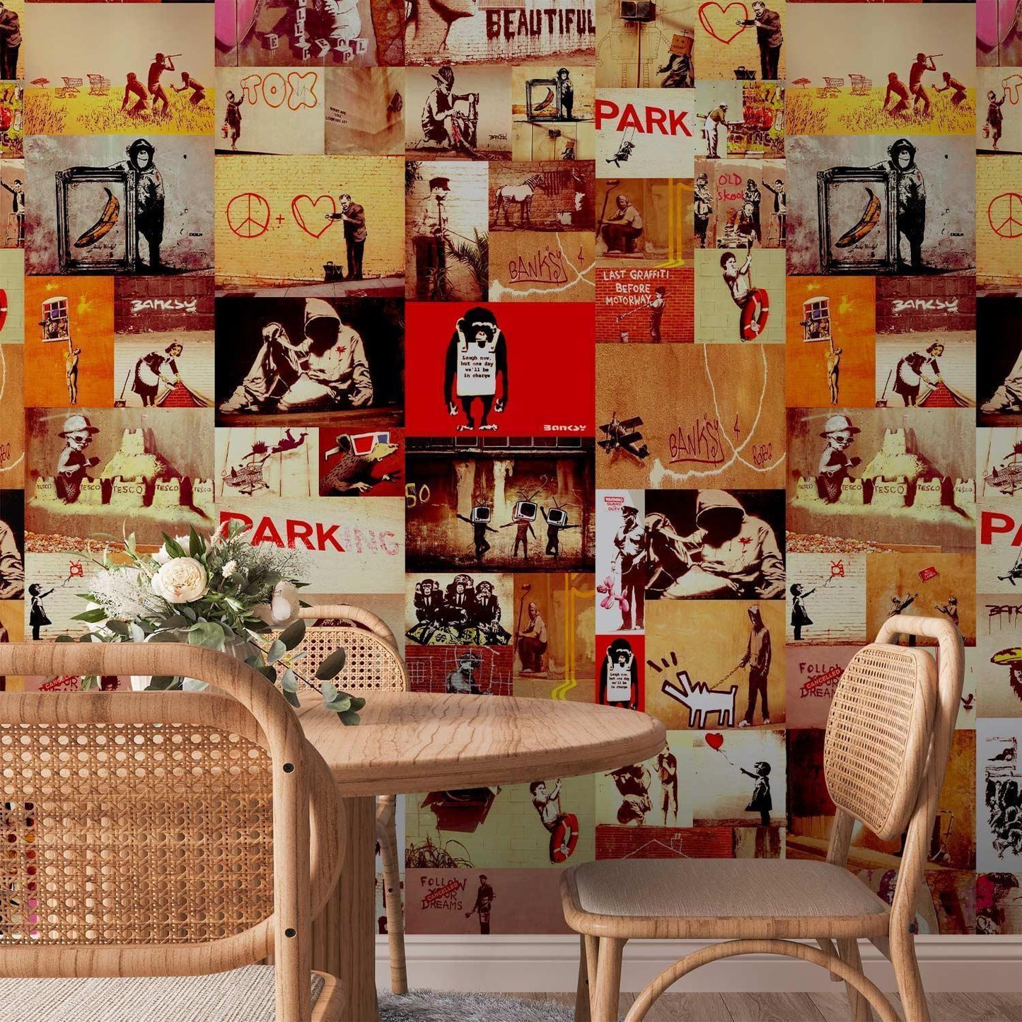 Tapete - Collage - Banksy