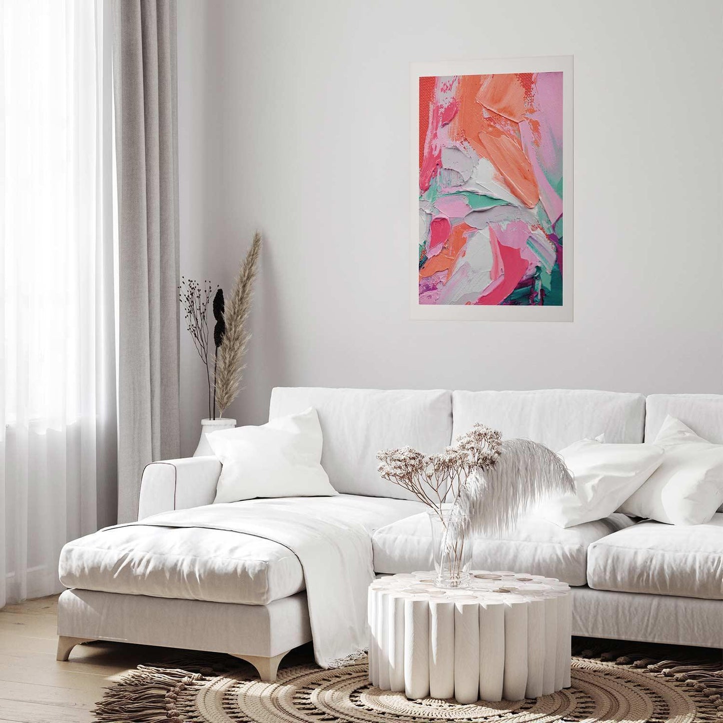 Poster - Pink Palette - vibrant shades of pink, orange, and green on canvas
