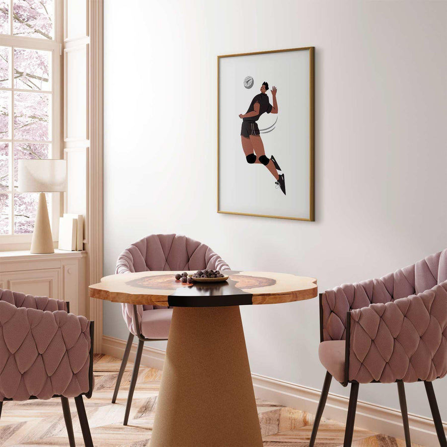 Poster - Volleyball Player on a Light Background - Illustration Artgeist