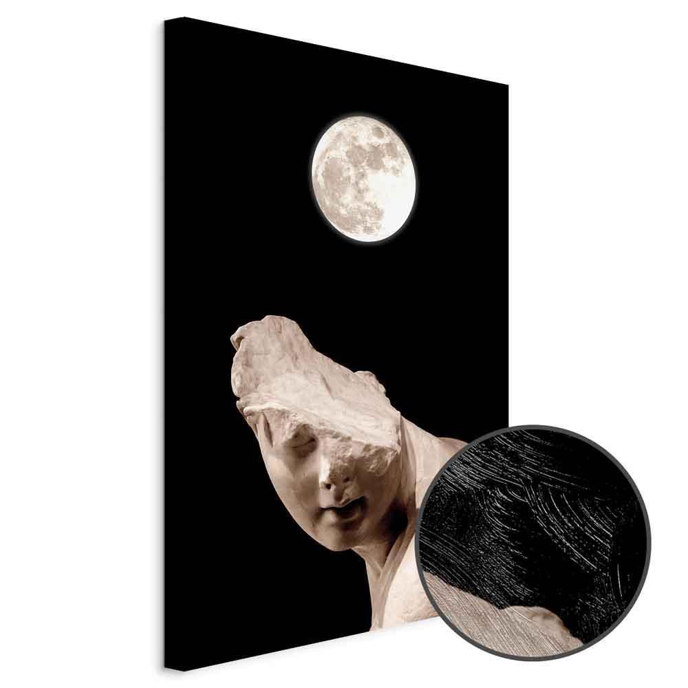 Leinwandbild - Moon and Statue (1 Part) Vertical