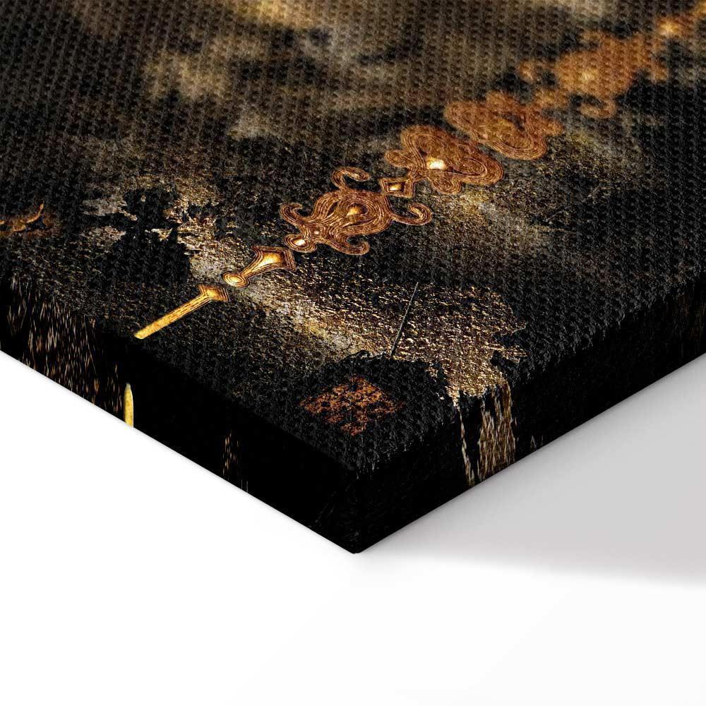 Leinwandbild - Golden Lion (5 Parts) Wide