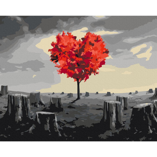Malen nach Zahlen - Heart-Shaped Tree