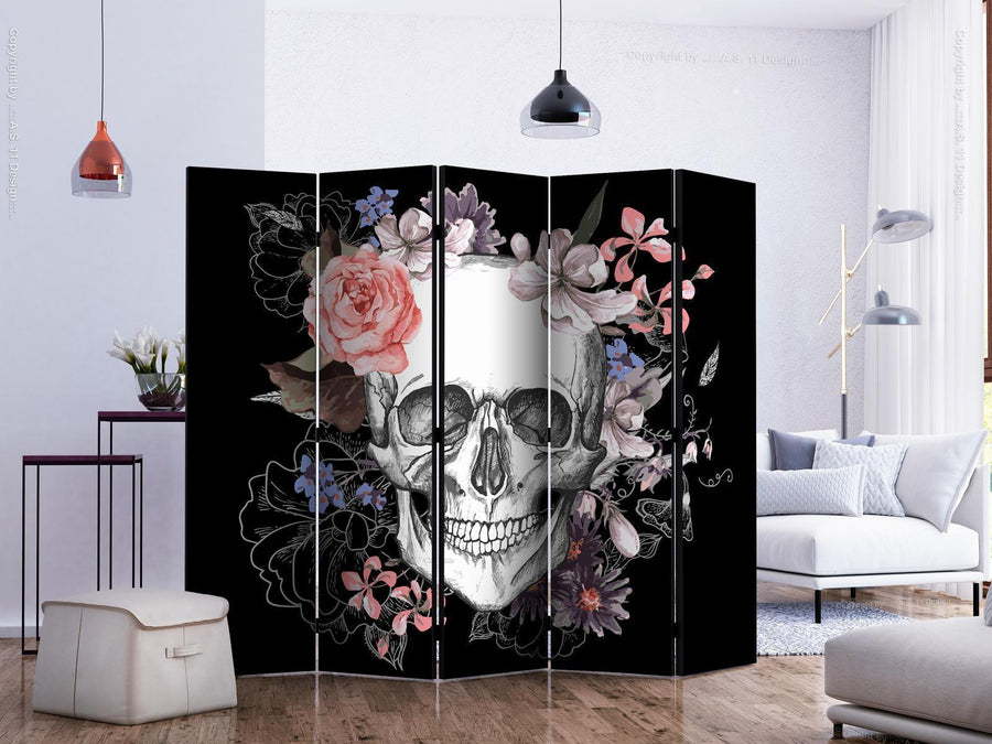 Paravent - Skull and Flowers II Artgeist