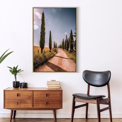 Leinwandbild - Italian cypresses (1 Part) Vertical