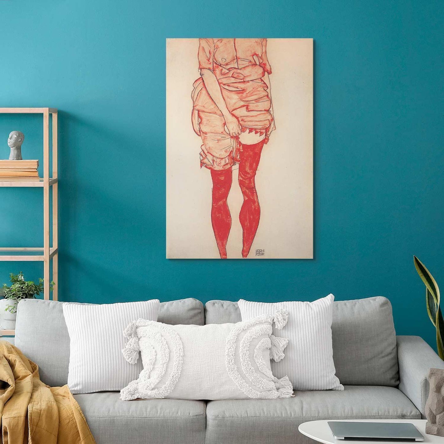 Leinwandbild - Egon Schiele – Standing Woman in Red