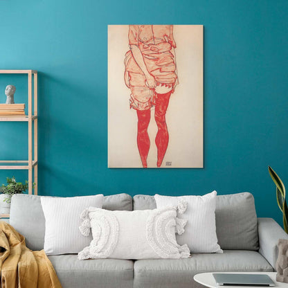 Leinwandbild - Egon Schiele – Standing Woman in Red