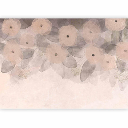 Fototapete - Minimalist meadow - patterns on a delicate beige textured background Artgeist