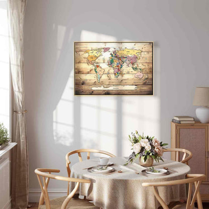 Leinwandbild - World Map: Colourful Continents Artgeist