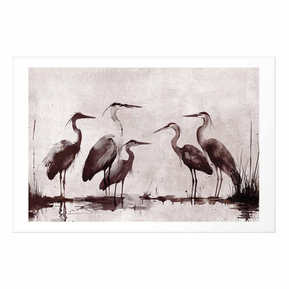 Poster - Herons Painted in Ink