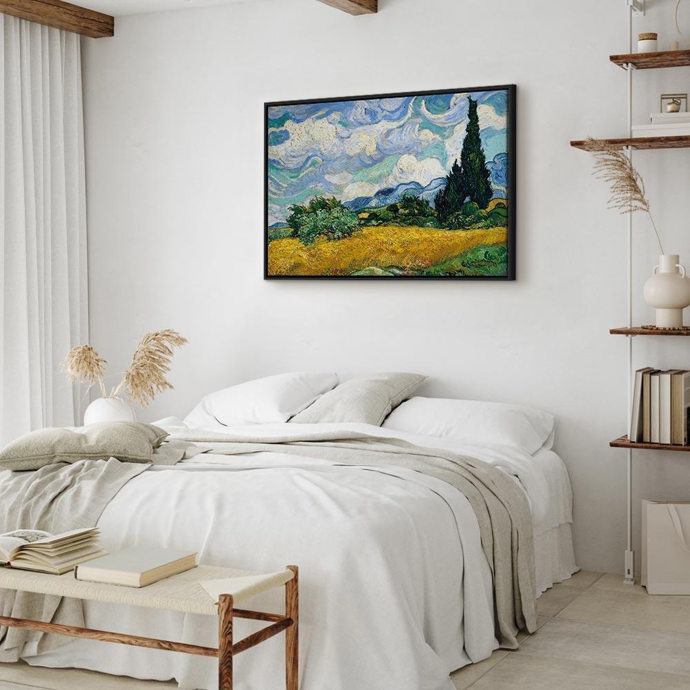 Leinwandbild - Vincent Van Gogh – Wheat Field with Cypresses