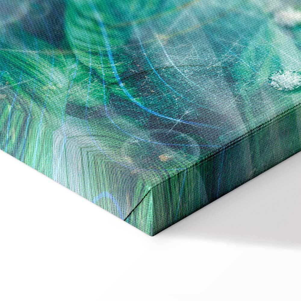 Leinwandbild - Turquoise Leaves (1 Part) Wide