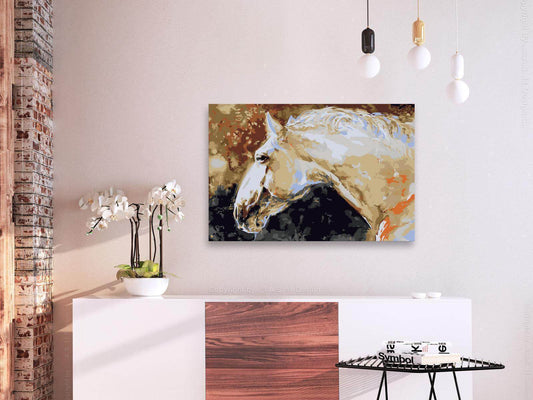Wandbild zum Ausmalen - Schimmel Pferd
