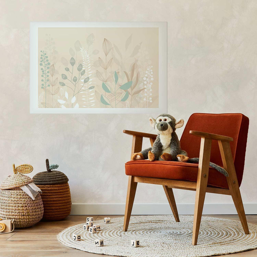 Poster - Pastel-Beige Meadow Artgeist