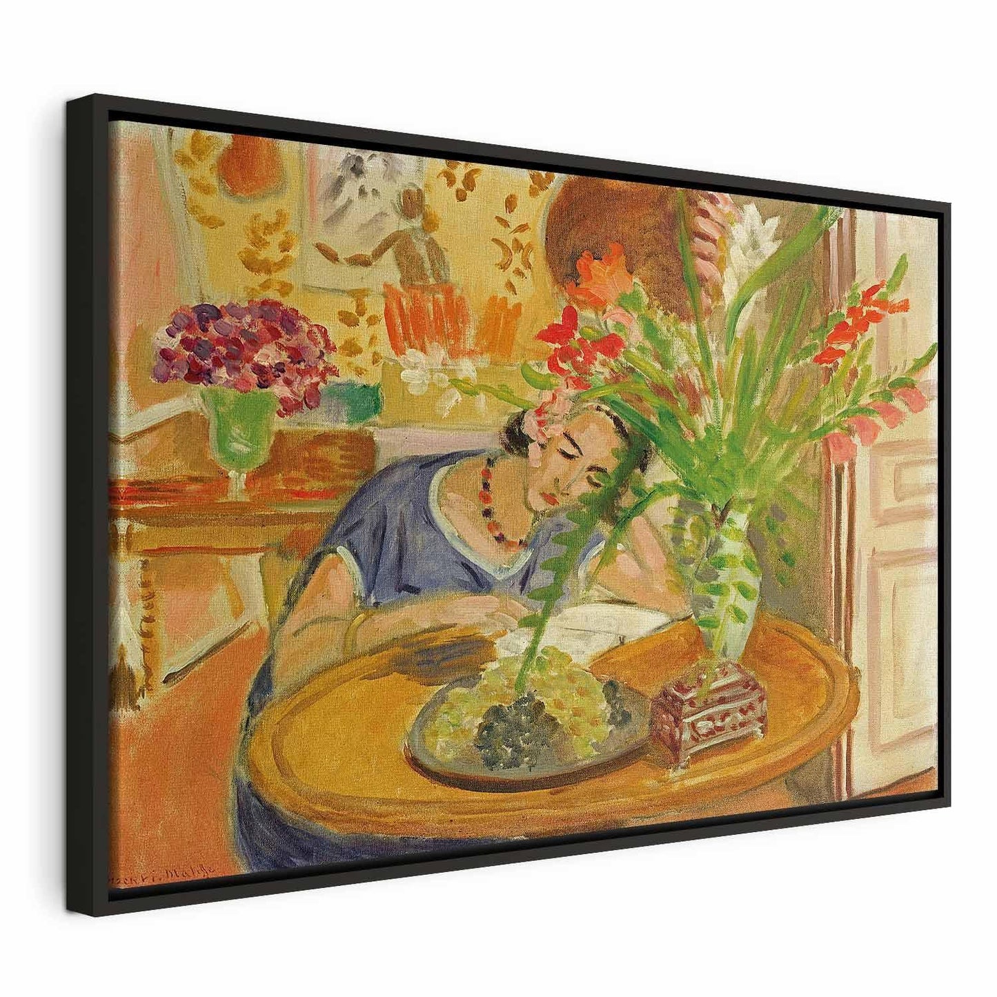 Leinwandbild - Henri Matisse – Woman with Gladioli