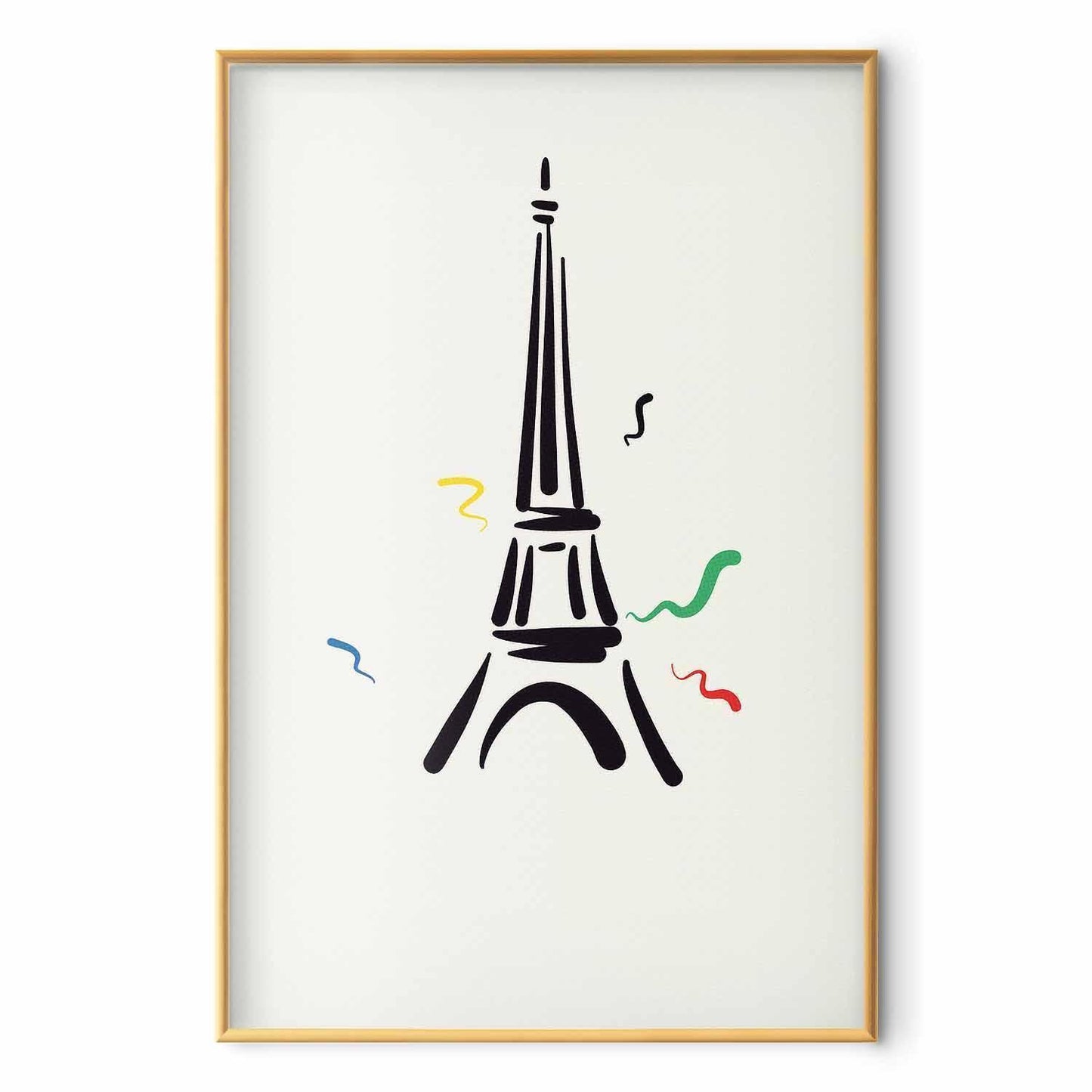 Poster - Black Illustration of the Eiffel Tower on a Light Background