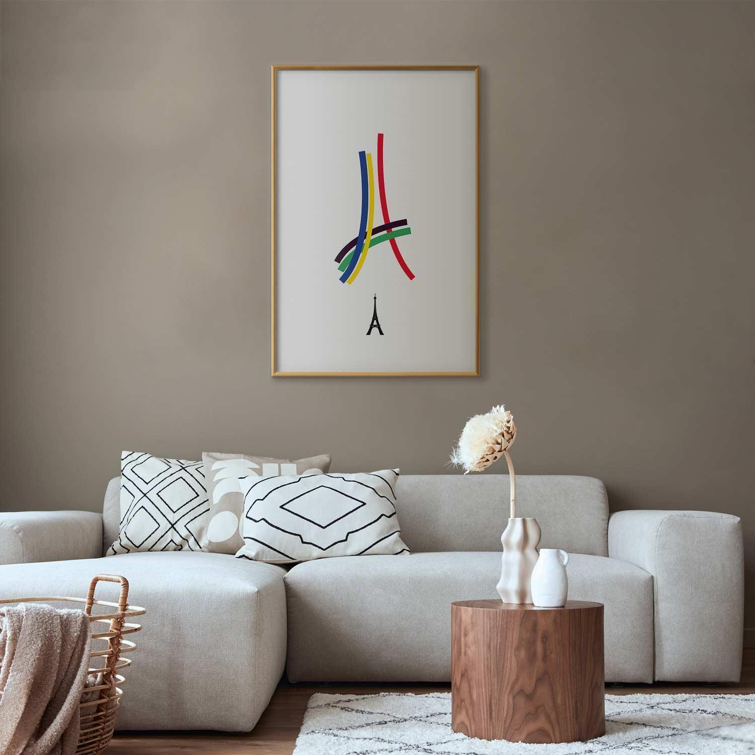 Poster - Eiffel Tower - Colored Graphic - Abstraction Artgeist